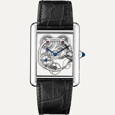 cartier tank skeleton watch.